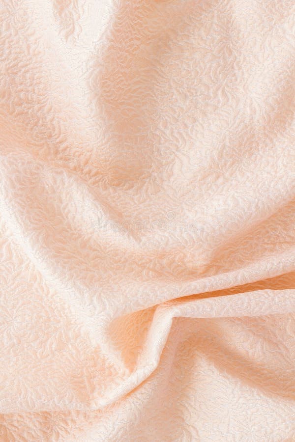 Abstract fabric texture pattern of apricot colour top view mockup stock photography