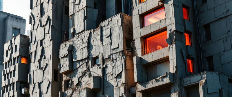 Abstract Facade A Modern Architectural Marvel royalty free illustration