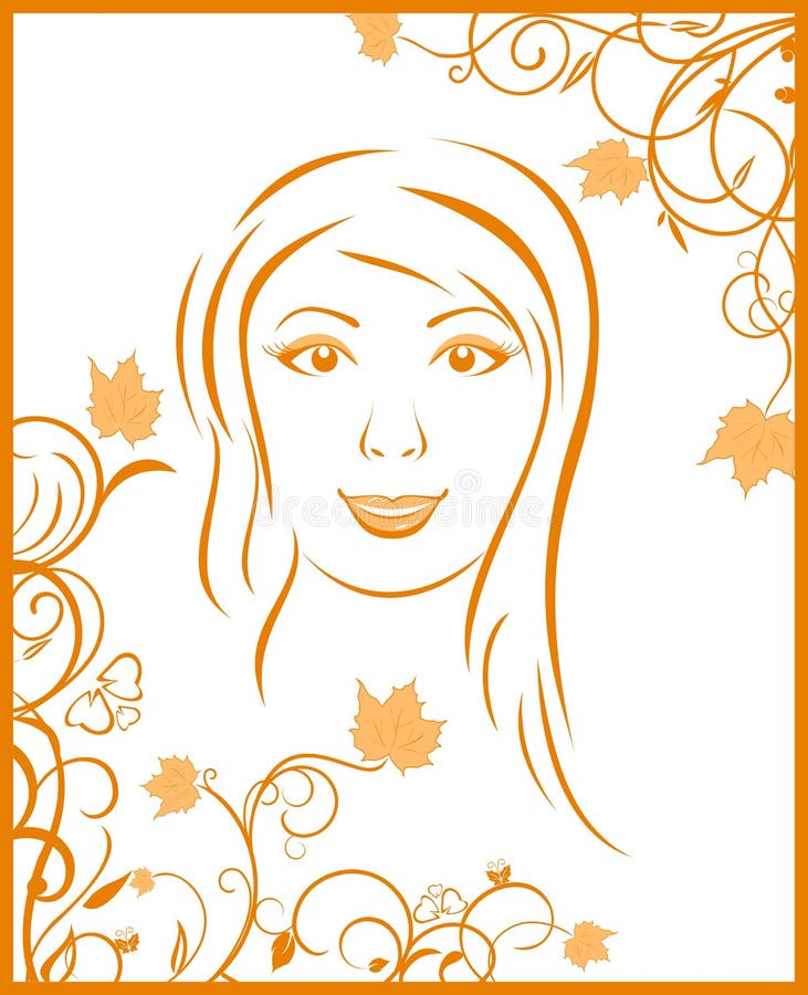 Abstract face autumn girl portrait