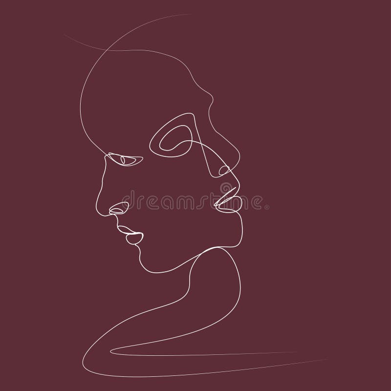 Abstract face one line stock illustration. Illustration of person ...