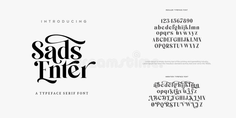 Abstract Fashion font alphabet. Minimal modern urban fonts for logo, brand etc. Typography typeface uppercase lowercase and number