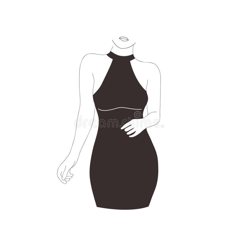 Abstract Female Body Silhouette. Contemporary Minimalist Woman Figure ...