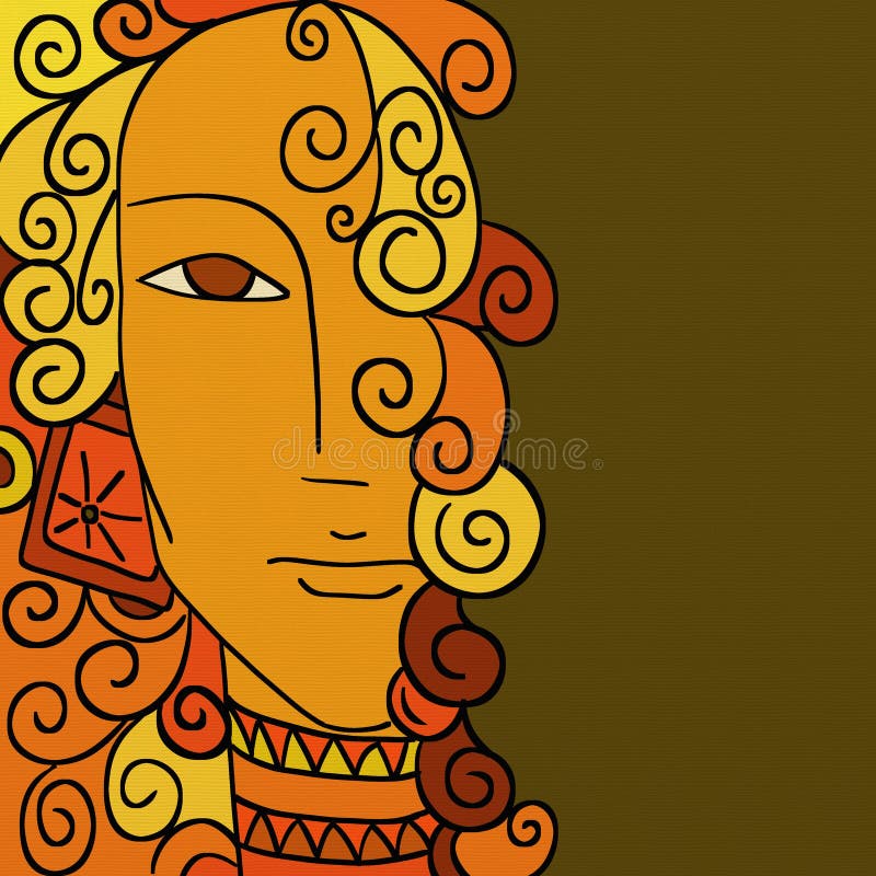 Abstract female face stock illustration. Illustration of color 16621162