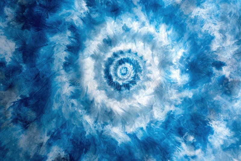 Abstract festive blue and white background, Bright round Tie Dye pattern illustration. stock image