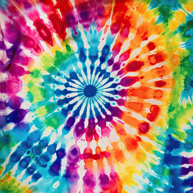 Abstract festive colorful background, Bright round Tie Dye pattern illustration. stock photography