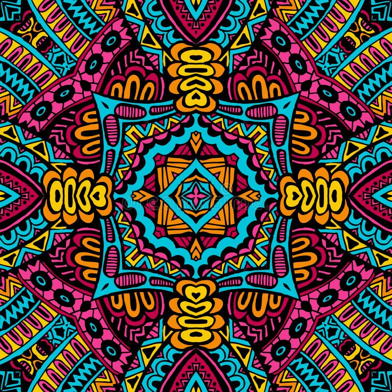 Abstract festive colorful vector tribal pattern