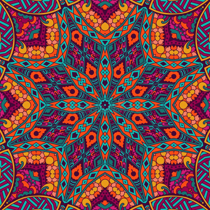 Abstract festive mandala ethnic tribal pattern