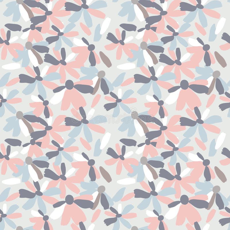 Abstract festive seamless pattern with stylish flowers