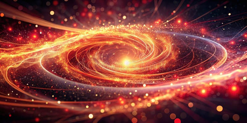 Abstract fiery vortex of cosmic energy and swirling particles. Generative AI royalty free illustration