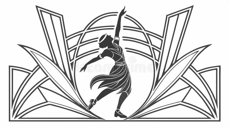 Abstract figure dancing or celebrating vector design Generative AI royalty free illustration