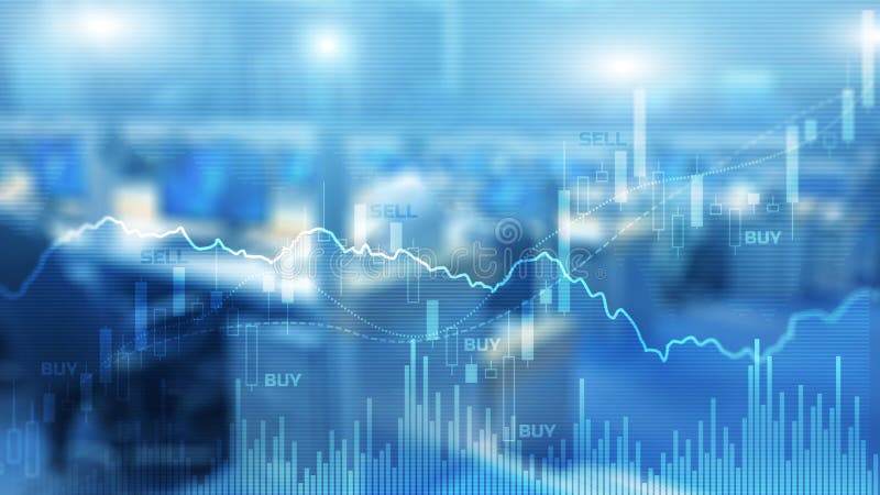 Abstract financial graph office building background, financial and trading concept vector illustration