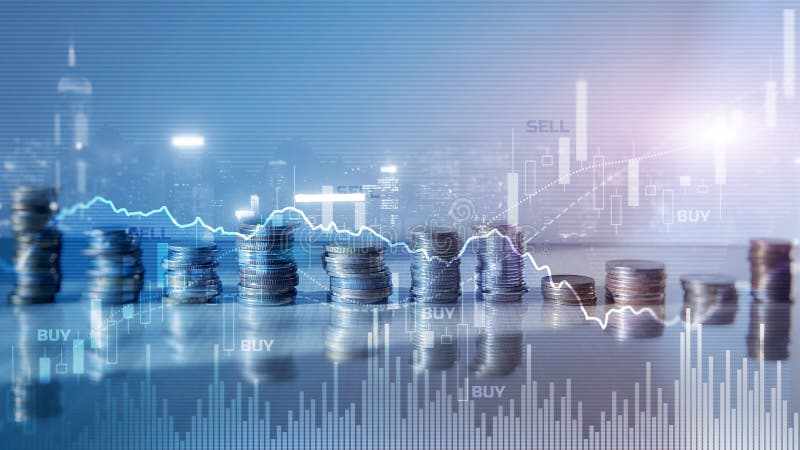 Abstract financial graph office building background, financial and trading concept vector illustration