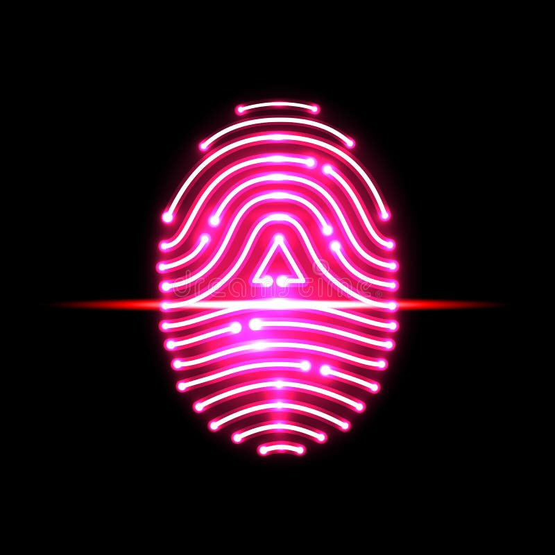 Abstract Fingerprint scan. Letter A. identification and security royalty free illustration