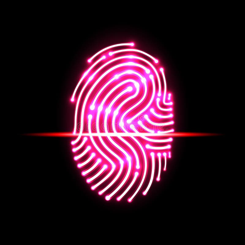 Abstract Fingerprint scan. Letter S. identification and security royalty free illustration