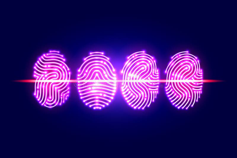 Abstract Fingerprint scan. PASS with fingerprint. identification vector illustration