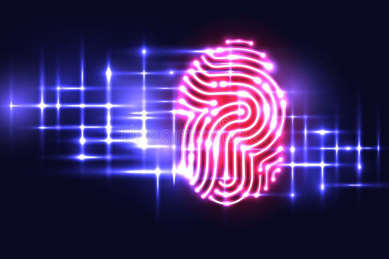 Abstract Fingerprint technology background. Letter P. vector illustration
