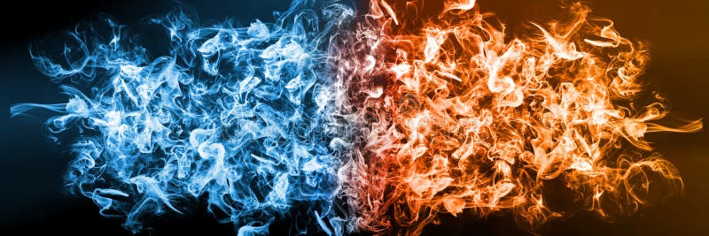 Abstract Fire and Ice Element Against Vs Each Other Background. Stock  Illustration - Illustration of concept, cold: 141238840