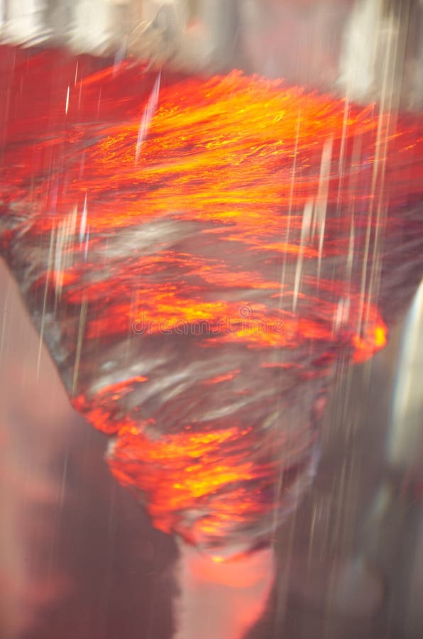 Abstract Fire and Ice of Water Swirling in a Tube of Blurry Vision Stock Image Image of