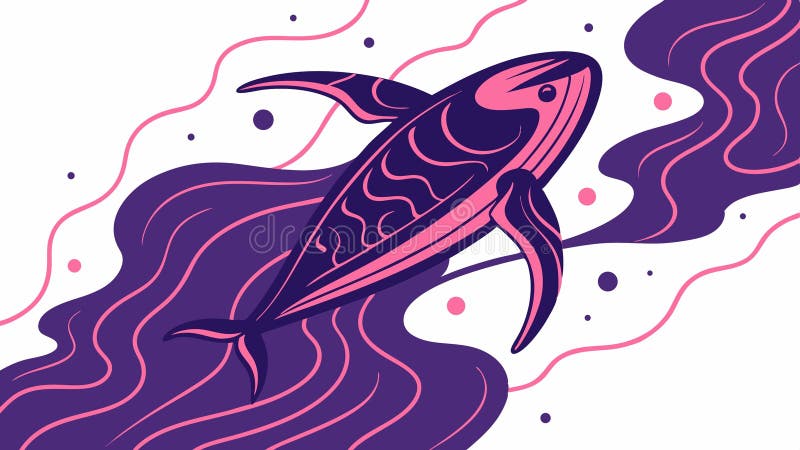 Abstract Fish with Wavy Lines Vector Art, Underwater and Dynamic Design, vector design Generative AI stock illustration