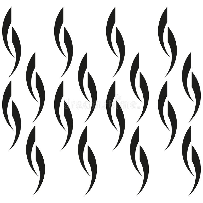 Abstract flame pattern. Repeating curved shapes. Black and white decorative design. Modern vector illustration. vector illustration