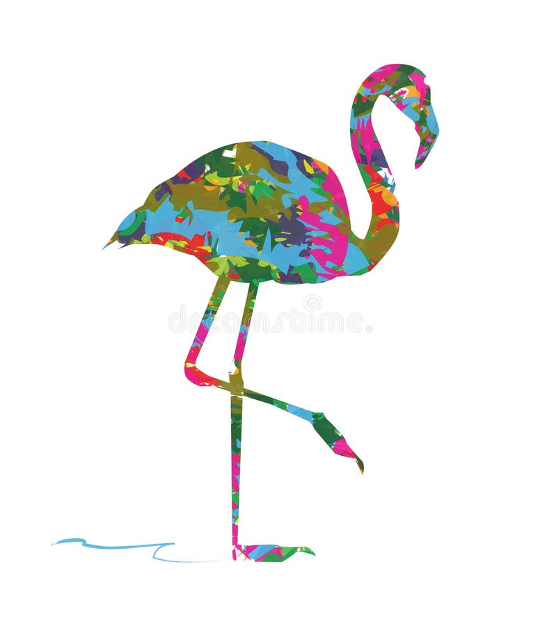 Abstract flamingos