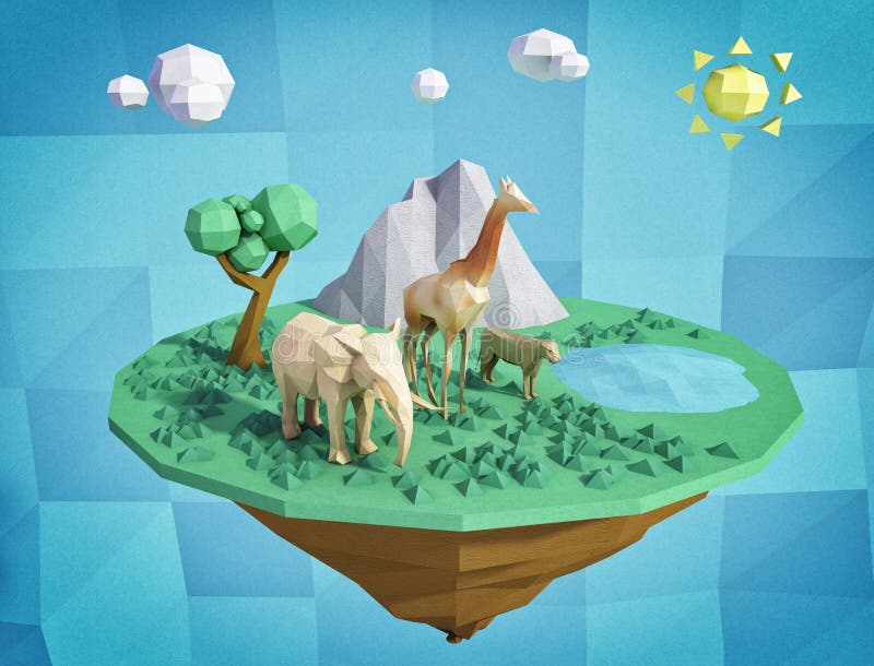 Abstract floating island royalty free illustration