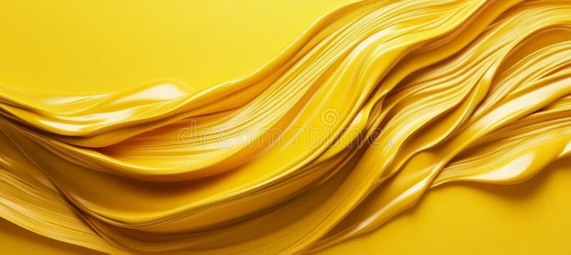Abstract Floden Wave med Silky Smooth Curves och Glossy Highlights på en gul bakgrund royaltyfri illustrationer