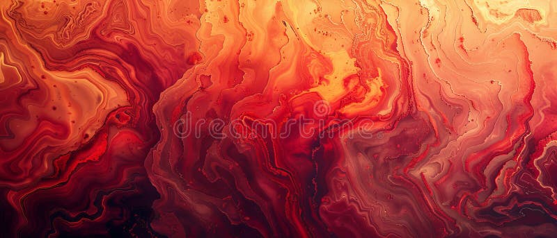 Abstract Floid Art in Red and Gold Tones royaltyfri illustrationer