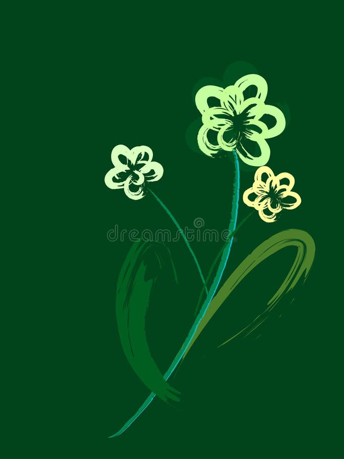 Abstract flora in green