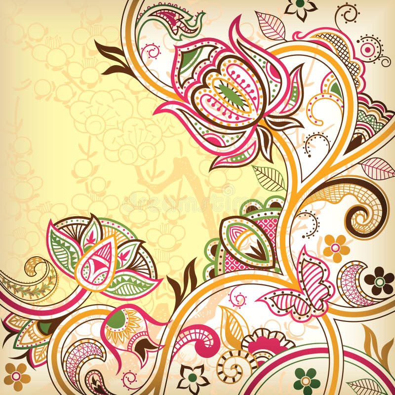 Abstract Floral Background stock illustration. Illustration of leaf ...