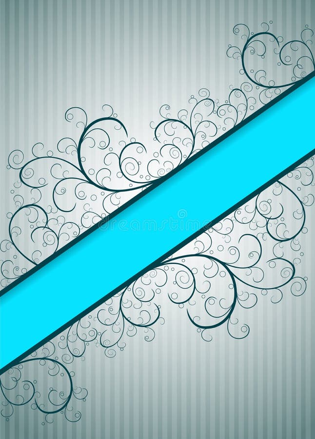 Abstract floral background with blue banner