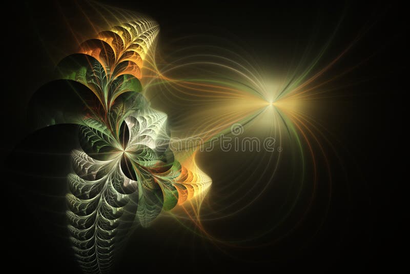 Abstract floral background. Fractal digital artwork stock illustration