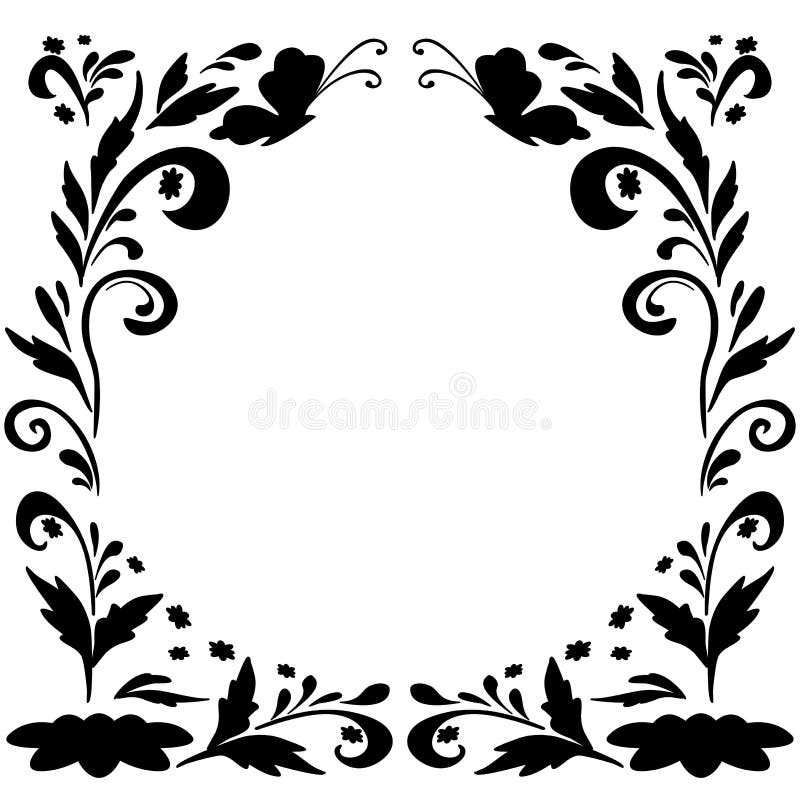 Abstract floral background, silhouettes