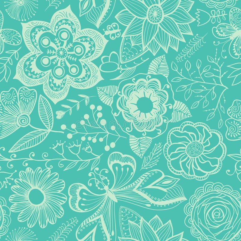 Abstract floral background, summer theme seamless pattern, vector wallpaper, summer texture, wrapping with flowers, spring and