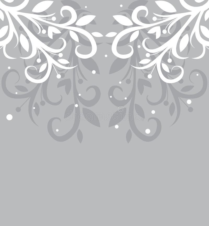 Abstract floral background. Vector illustration on grey