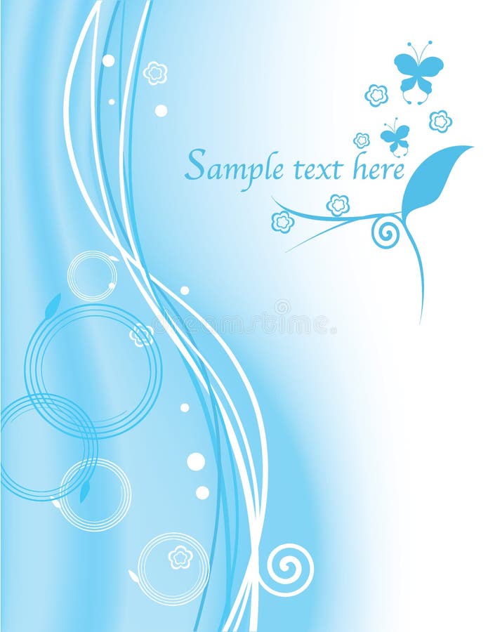 Abstract floral blue background