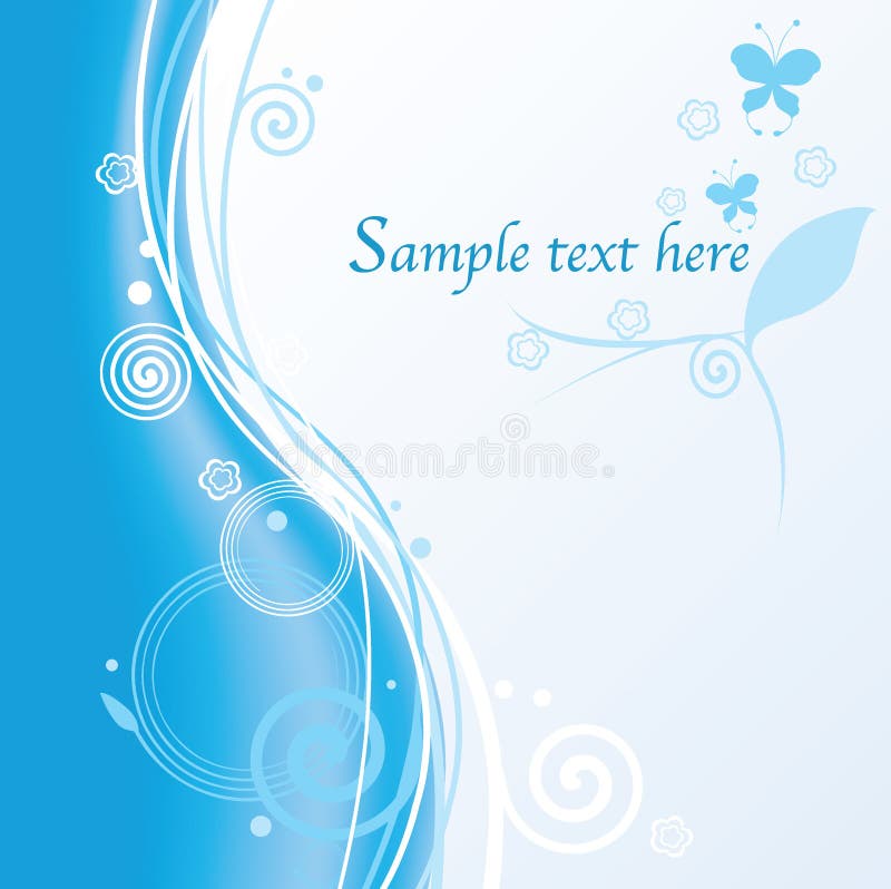 Abstract floral blue background