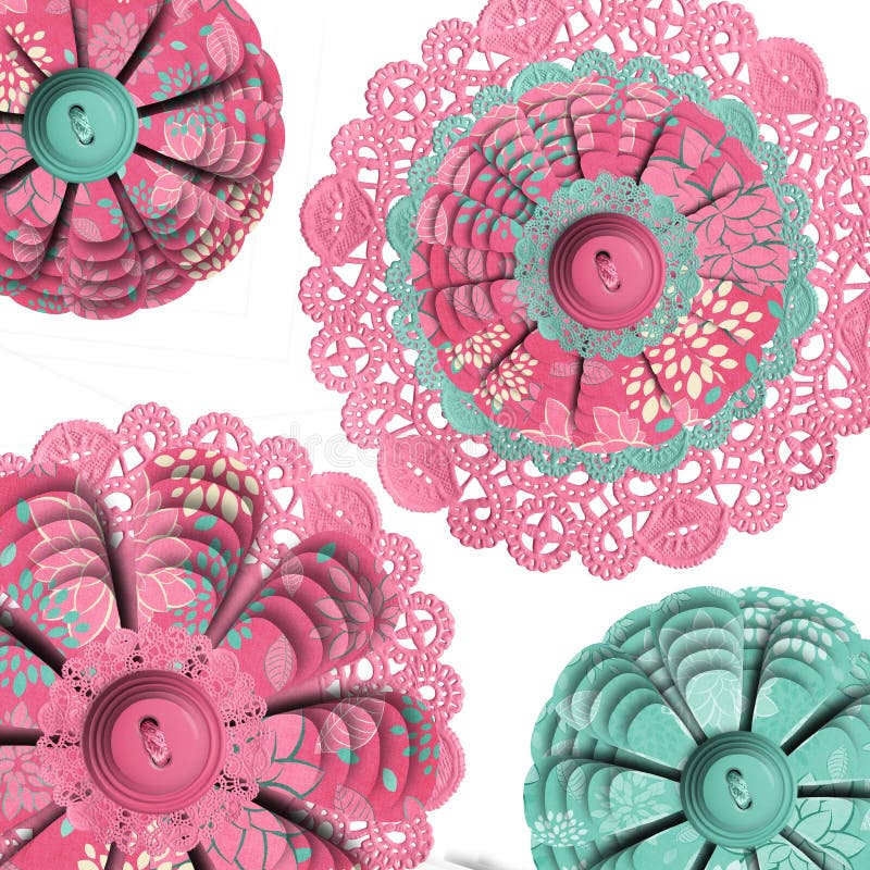 Abstract Floral Doilies