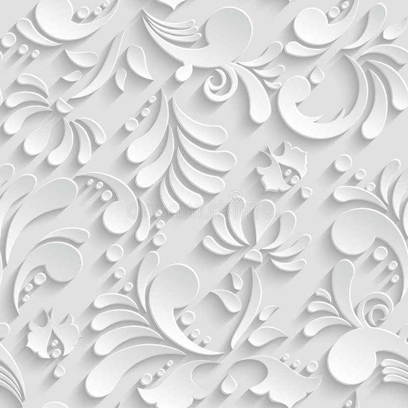 Abstract Floral 3d Seamless Pattern