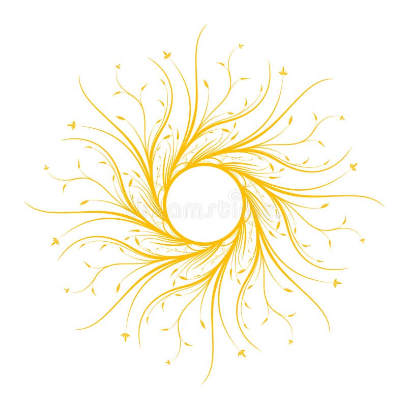 abstract floral decorative frame isolated on wite, vector illustration