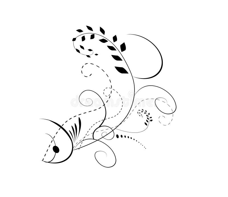 Abstract floral design fish