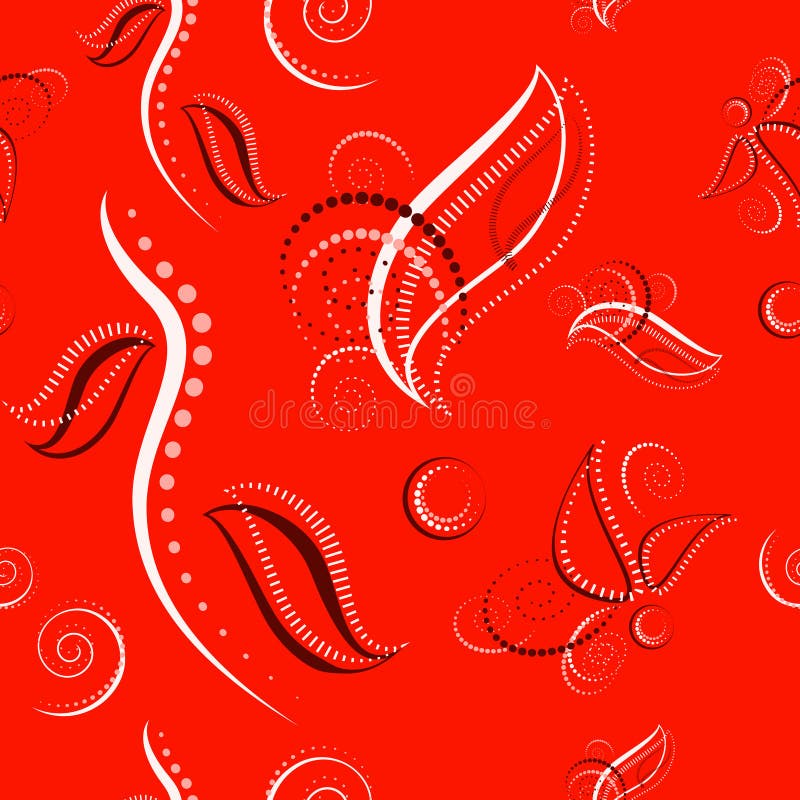 Abstract floral hand drawn living coral vector seamless pattern with leaves, dotted lines, lines, dots. Flat style. vector illustration Abstract floral hand drawn living coral vector seamless pattern with leaves, dotted lines, lines, dots. Flat style. vector illustration