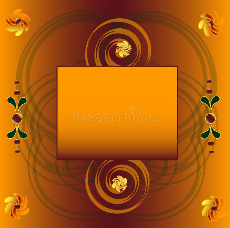 Floral orange background stock illustration. Illustration of card - 8017044