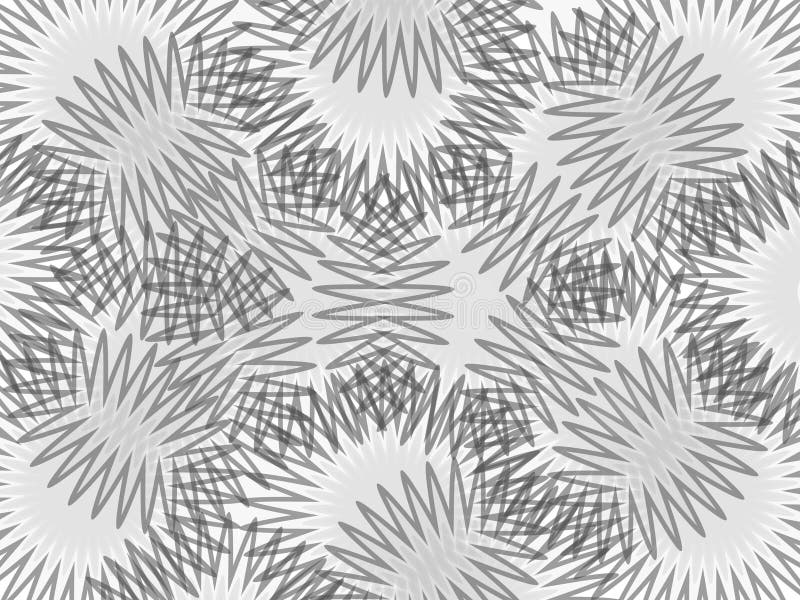 Abstract floral pattern, futuristic scrawls royalty free illustration