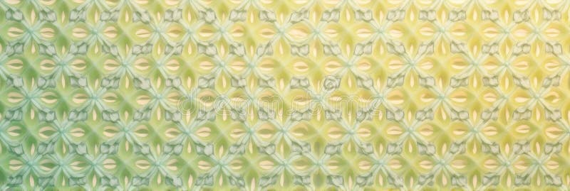 Abstract floral pattern with symmetrical yellow and green design royalty free illustration