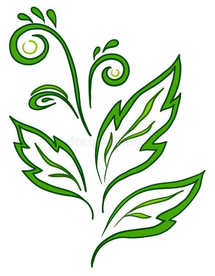 Abstract floral pictogram royalty free illustration