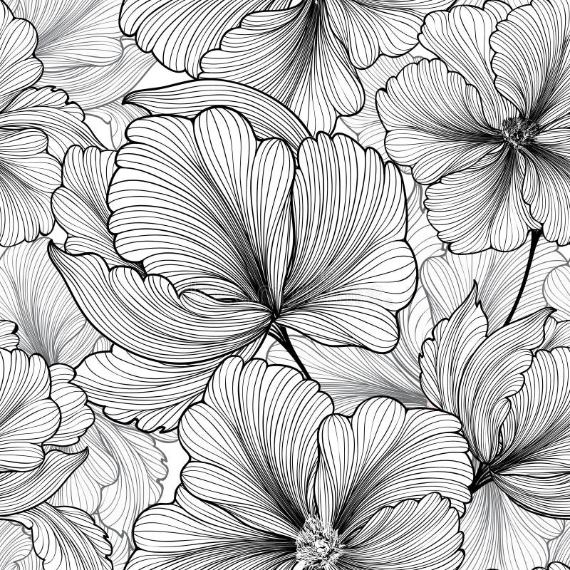 Tipar floral abstract. floarea liniei de dungi geometrice royalty free illustration