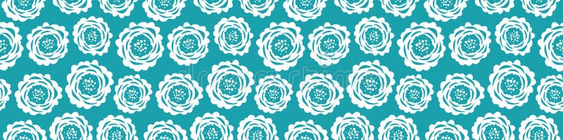 Abstract floral seamless vector repeat border. Illustration of cut out style scabious flower illustration. Modern meadow vector illustration Abstract floral seamless vector repeat border. Illustration of cut out style scabious flower illustration. Modern meadow vector illustration