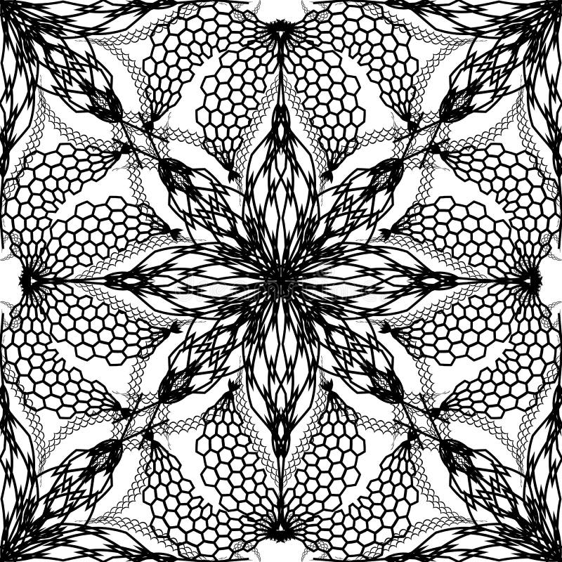 Abstract floral vector seamless pattern. Black and white creative modern background. Repeat monochrome geometric vector illustration Abstract floral vector seamless pattern. Black and white creative modern background. Repeat monochrome geometric vector illustration