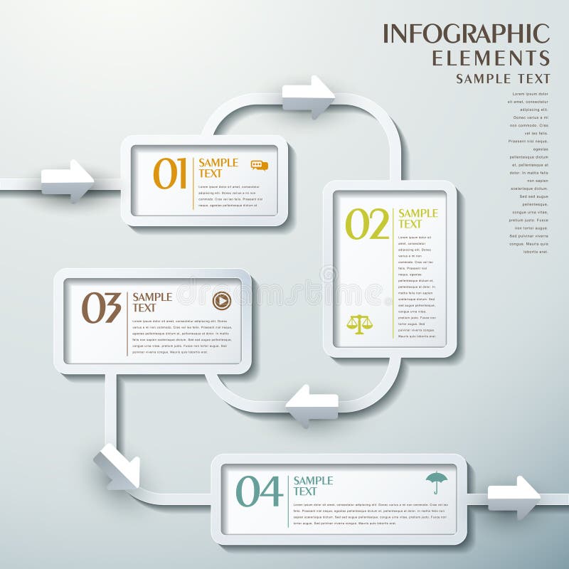 Abstract flow chart infographics stock illustration